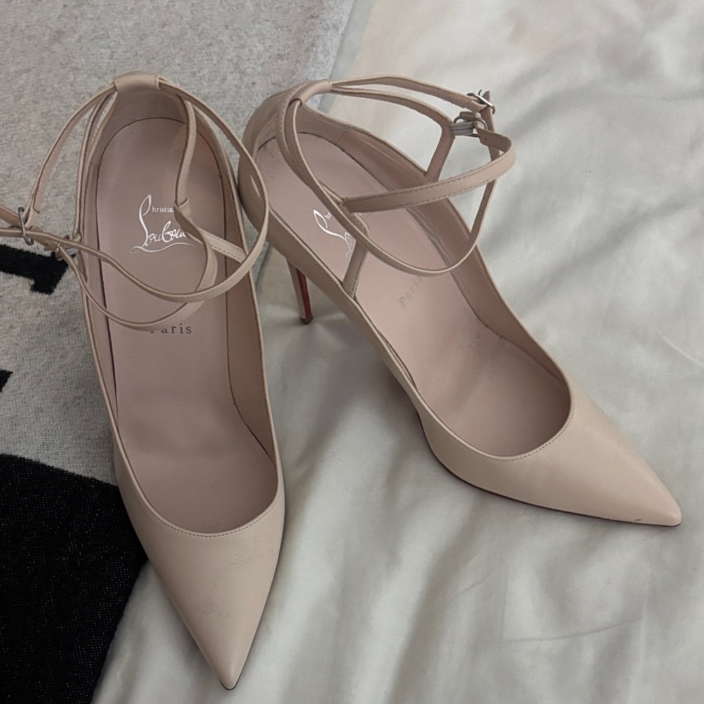 Christian Louboutin Nude Strappy Heels